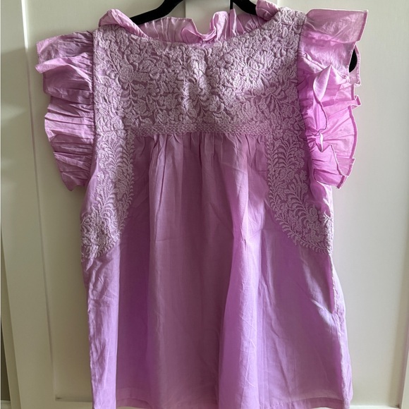 Purple Lace Embellished Blouse J.marie XS - Picture 2 of 7